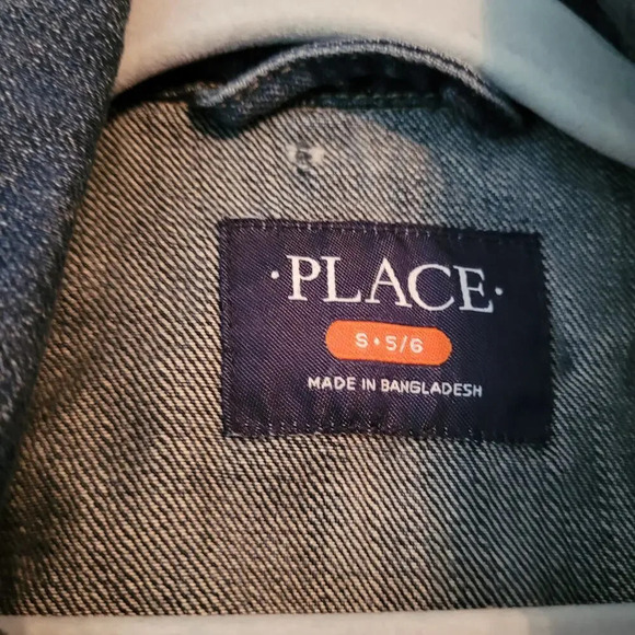 Place Girls Denim Jacket Size S (6) Blue Solid 100% Cotton Long Sleeves Collared - Picture 3 of 5